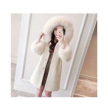 인조퍼자켓 털자켓 페이크퍼 에코퍼 클래식 모조 모피 카라 후드 여성 코트 화이트 핑크 미디 자켓 인조 겨울