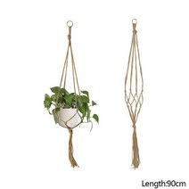 야외 난간 걸이대 90/105/122cm 마크라메 식물 행거 수제 화분 행거 스트링 백 벽걸이 바구니 벽 장식 홈, 04 G04-brown 90cm