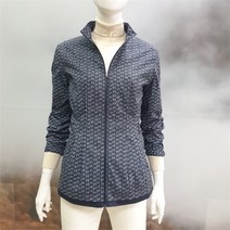 SUPERIOR DP03 여성 간절기 프린트 바람막이 점퍼 IW0DJP103, 네이비