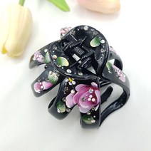 꽃 그림 만두핀 왕 헤어 집게핀