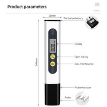 워터 테스터 0-9990ppm 식수 품질 분석기 모니터 필터 신속한 테스트 수족관 수경법 수영장, 하얀색