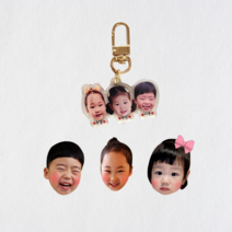 아크릴 사진 키링 제작 대두얼굴형 차키 키링 백참, 3명, ㅇ, 대