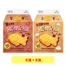 비락 붕어빵라떼 팥맛우유 300ml + 슈크림맛우유 300ml, 5개+5개