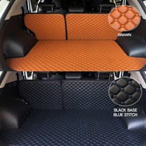 comma 가죽 트렁크매트 발판 차박 캠핑 풀세트 커버, 올뉴스포티지QL, 블랙-레드