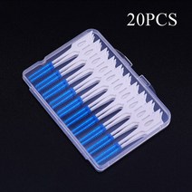 구강세정기 1 세트 20/40/120/200 개 더블 치실 헤드 위생 치과 실리콘 치간 브러시 이쑤시개 치아 청소 구강, [03] blue 20pcs