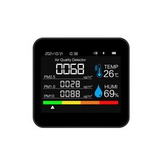 공기질측정기 실내공기측정기 투야 와이파이 대기질 측정기 PM2.5 CO2 TVOC HCHO 온도 습도 테스터 휴대, 11 9 in 1 B  Bluetooth