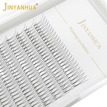 JINYANHUA 3D 소프트 내추럴 밍크 속눈썹 수제 프리메이드 볼륨 팬 연장 메이크업 팜므 인조 3 줄 12 줄, 01 0.10mm_04 11mm_01 J, 01 2D 12rows