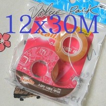 Scalla 유럽형 메탈커터가 장착된 디스펜서+리필 1개 세트의 12mmx30M 스칼라 다용도 테이프 A384-1