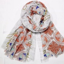 백합 타월 새틴 여자 민족 아트 와이드 아름다운 트리 토템머플러