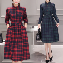 르엠마 고방 어텀 체크 봄 가을 원피스