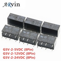 전기릴레이 5개/몫 오므론 릴레이 G5V-2-5VDC 5V 12V 24V 브랜드 새로운 원래 2A 신호 8PIN, 03 G5V-2-24VDC