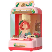 미니 인형뽑기기계 1세트 핑크뽑기기계+인형x6, 빨강