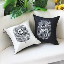 [eden] 에덴 쿠션 공작민들레 쇼파쿠션 등쿠션 의자쿠션 솜포함 일반쿠션, 공작 크림베이지 중(45cm)