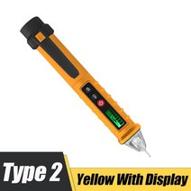 검전기펜다이어리 10 전압 검출기 지능형 비접촉 전류전압측정 펜 AC 미터 볼트 전류 전기 표시기 LED 센서, 02 Yellow with display