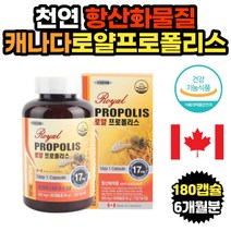 건강회복 유지관리 영양제 캐나다 프로폴리스 180캡슐 아픈후 회복후 퇴원후 면역력 체력 컨디션 관리 생활활력 천연 항산화물질 꿀벌 활성산소억제 로얄프로폴리스 항균작용 1일1캡슐