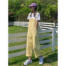 데님 멜빵바지 여성 2023년 와이드 일자 점프슈트 Whr0479