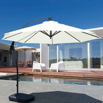 썬차일 횡단보도파라솔 대형 초대형 파라솔, 베이지색 원형(호화대물탱크 부착)