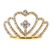 GHSHOP 2xMini Girls Kid 라인석 Crown Bridal Tiara Hair Comb 액세서리 금