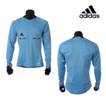 아디다스 운동복 [정품] 빅사이즈 축구 심판복 상의 티셔츠 REFER 12 JSY LS 스카이블루 기능성 라운드 긴팔티 홈트 트레이닝 크루넥 스포츠웨어 단체복 *빠른배송*