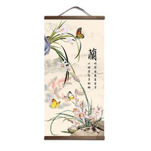 풍수그림 동양화 족자 전통그림 스타일의 꽃 녹색 식물 캔버스 장식 그림 저장 침실 거실, 75x150cm, p40-2