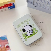 캠핑 쓰레기통 수납 보관 받침대 강아지 패턴 스토리지 박스 직사각형 금속 빈 미니 틴 상자 양철 푸시 캔디 알약 케이스 컨테이너 홀더, 3.3