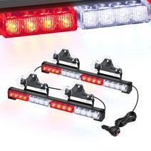 Nilight Traffic Advisor 비상 스트로브 라이트 바 2 in 1 43.2cm17인치 32LED 23 플래시 패턴 방향 안전 경고등 트럭 경찰 건설 차량의 시가 라이, Red Mix White