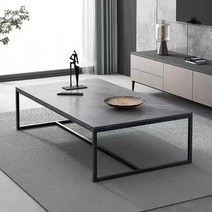 거실테이블 100cm/120cm/140cm 대리석 무늬 티테이블럭, 120X60CM, 블랙