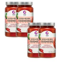 청정원 토마토와 레드페퍼 아라비아따 스파게티소스, 600g, 4개