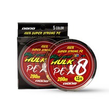 싸파 도도 빅원 헐크 광어 전용 오색 낚시 줄 P.E 라인 200M, 0.8호