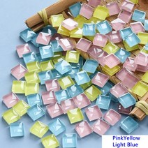 붙이는타일 벽데코 타일 스페인 거실 폴리싱 모자이크 120g(약 120pcs) 1cm 정사각형 유리 diy 공예 재료 재미 수제 유리 돌, 혼합 10, 1-1-0.4cm 120g