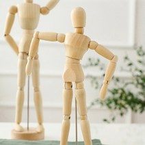 우드조각 목재인형 나무예술품 인테리어 인체모형 우드 예술조각 목재 조각품, 나무관절인형 11.4Cm