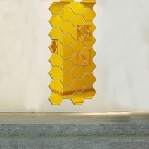 벽면 거울 시공 붙이는 시트지 팔각 육각 벽걸이 아크릴 부착 전신12/24/36/48pcs 60pcs 세트 3d 벽 스티커 diy 아트 벽 거실 장식, 60개, 금 80x70x40mm