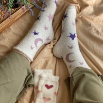 별 달 하트 땡땡이 겨울 따뜻한 수면양말
