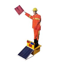 고속도로 교통 태양열 신호수 로봇 건설 현장 안전, 5.태양 흔들며 깃발 소리 경보