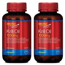 마이크로제닉스 크릴 오일 1000Mg 60 캡 Micro Genics Krill Oil Capsules Kpf 2개