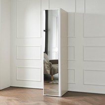 공간활용 인테리어 전신거울 슬림 수납장 400 2색상, 화이트