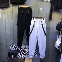 방송댄스 크로스 서스펜더 탈부착 허리밴딩 오버롤 조거팬츠