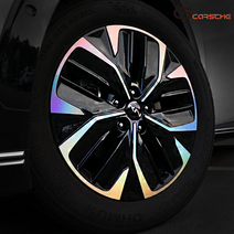 [카르쉐] EV6 휠 홀로그램 스티커 휠마스크 19인치 튜닝용품, 1- EV6 19인치 유광블랙