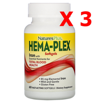 Natures Plus Hema Plex 네이쳐스플러스 헤마 플렉스 60 소프트젤 X 3팩, 1개, 기본