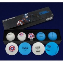 볼빅 정품 마블 아이언맨 골프볼마커 비비드 4구 골프공 에디션 새해 연말 크리스마스 선물세트 어벤저스 세트 예쁜 선물용 선물 기념 기념품 홀인원 로고 인쇄 제작 포장, 볼빅 X 마블 아이언맨 골프볼마커 롱 4구 에디션