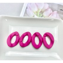 4개) 무광 아크릴 체인고리-대(27x20mm), 핫핑크