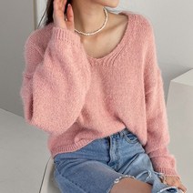 뜨개진 여성용 트루드 브이넥 니트