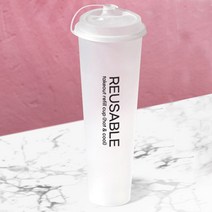 리유저블 테이크아웃 냉 온가능 리필컵 대용량 850ml, 반투명 x 2개