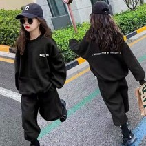 여아용 봄 가을 겨울 맨투맨 상 하의 세트 어린이 맨투맨 루즈핏 밴딩 트레이닝복세트 유아상하복 세트