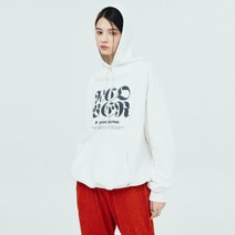 앤커버 로만 타이포 후드-화이트 - WHITE