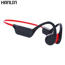 HANLIN 서라운드 골전도 블루투스5.3 무선 이어폰 IPX8 완벽 방수 스포츠 수영 전용 헤드셋 +32GB 메모리 내장, 레드블랙
