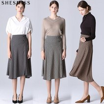 쉬즈미스 버튼포인트 메트릭 플레어 스커트