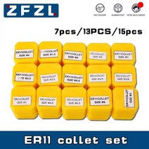 ER11 콜렛 척 세트 7 피스 13 피스 15 피스 ER11 1mm7mm 스프링 콜렛 CNC 머시닝 센터 각인 기계 선반 밀 공구 CNC 가공 공구 콜렛 척 척 세트, CHINA, 15PCS