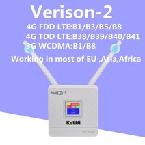 cpe kuwfi lte라우터 라우터 150m 4g sim wifi 라우터 무선 cpe 외부 안테나로 잠금 해제 sim 카드 슬롯 wanlan 포트 이더넷 모뎀, 흰색-2