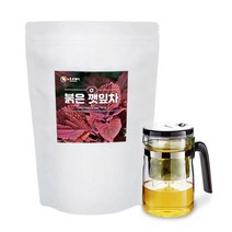 국산 차즈기 추출물 루테올린 붉은깻잎차 차조기 자소엽차 깻잎 워터 티 말린깻잎 물 깔라만시 대용량, 100티백 1봉 + 티포트 500ml 1개, 1개